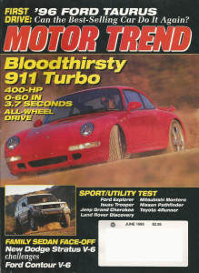 MOTOR TREND 1995 JUNE - PORSCHE TURBOS, NSX-T, TAURUS